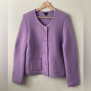 Talbots texture knit button cardigan sweater